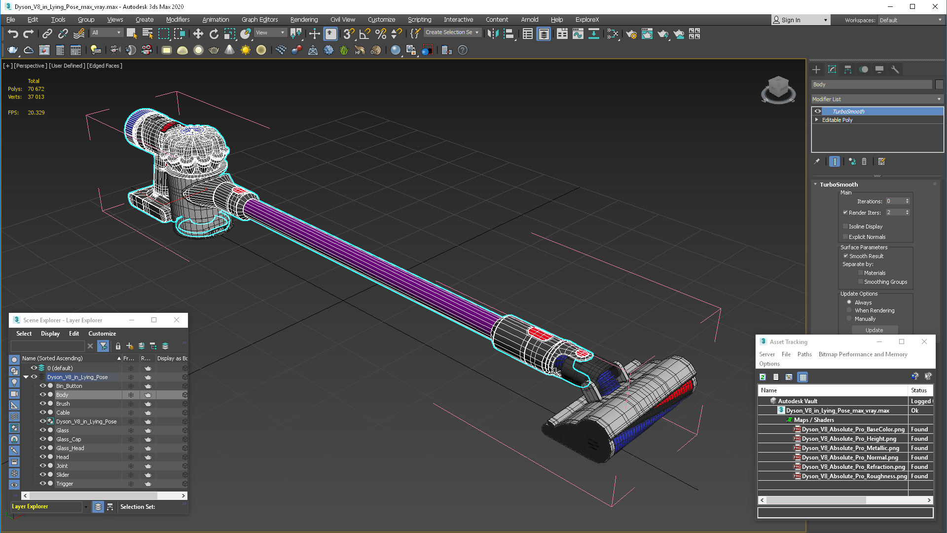 Dyson V8 in Lying Pose 3D
