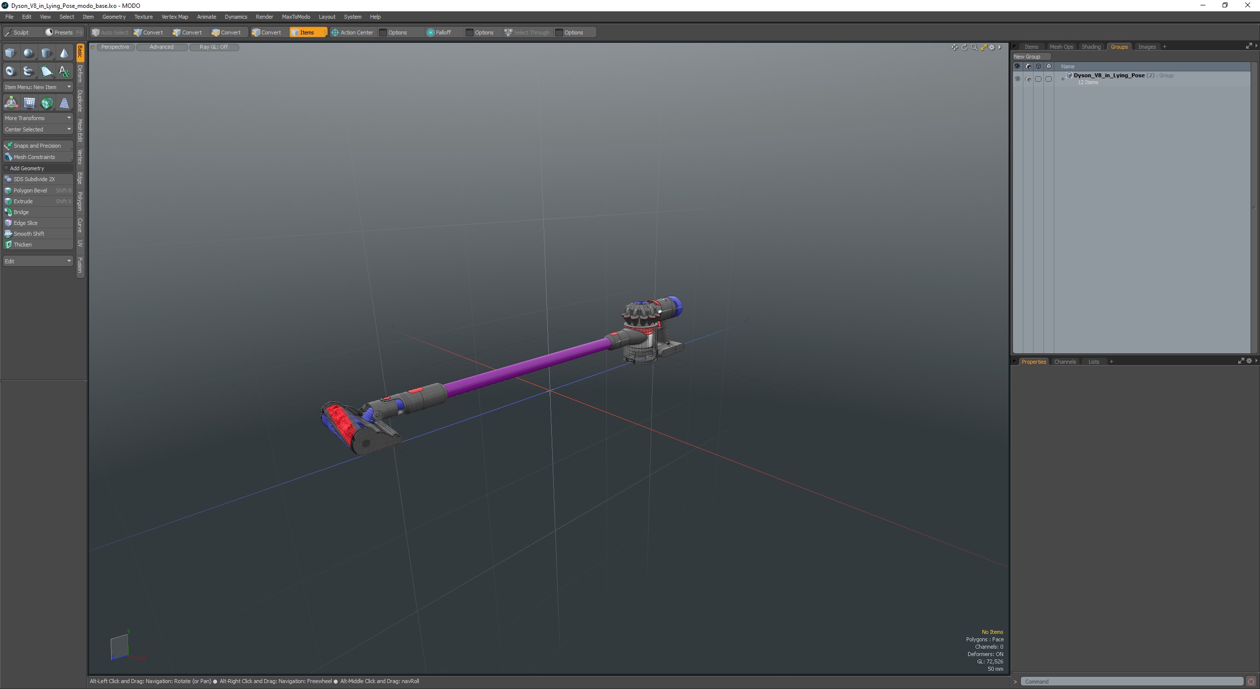 Dyson V8 in Lying Pose 3D