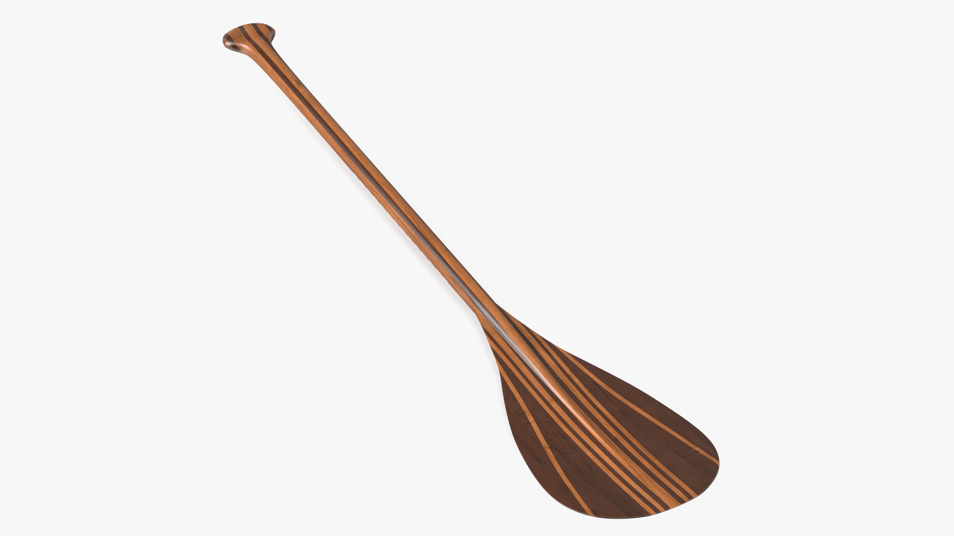 Wood Canoe Paddle with Palm Grip 3D