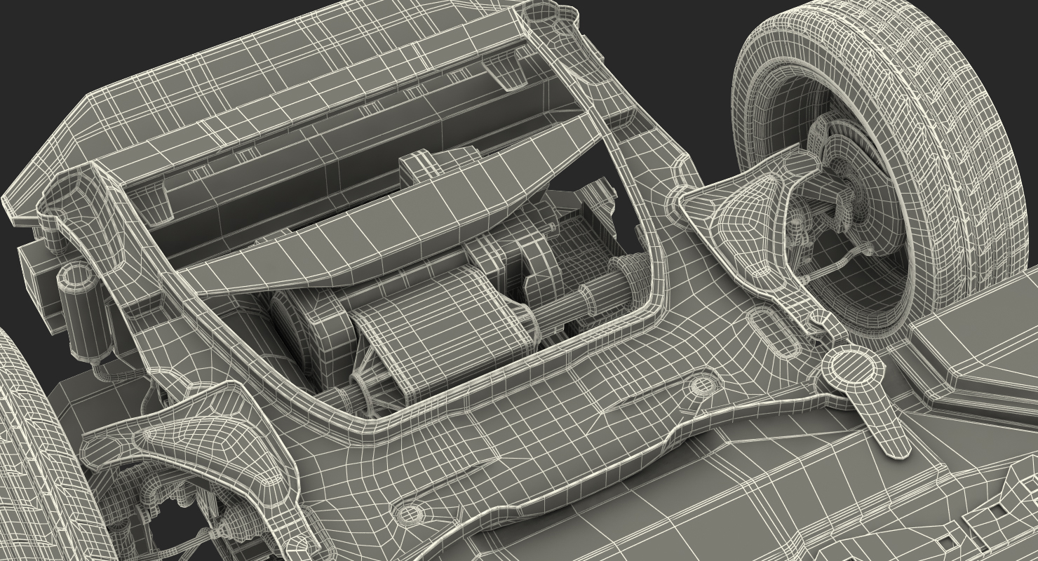 3D model Nissan Leaf Engine and Chassis