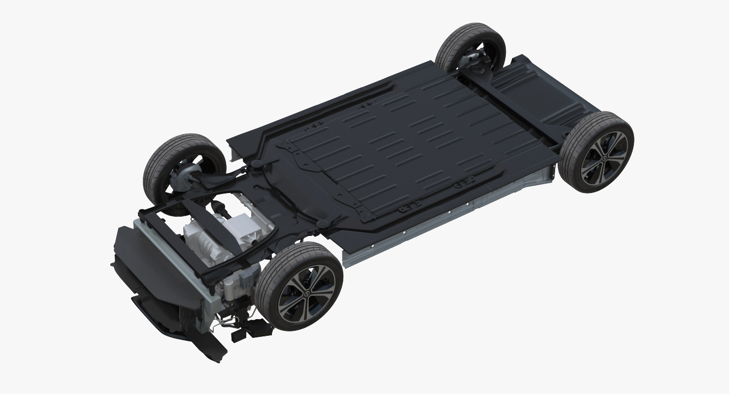 3D model Nissan Leaf Engine and Chassis