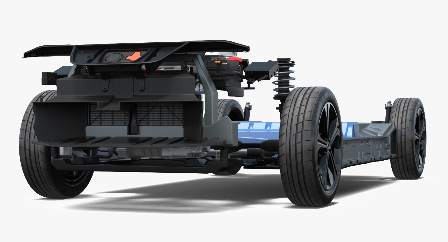3D model Nissan Leaf Engine and Chassis
