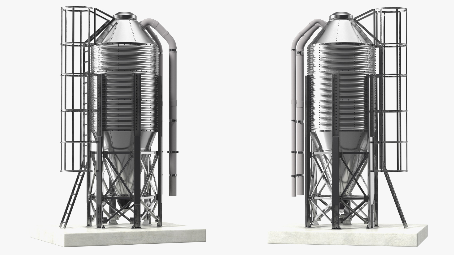 Metal Feed Storage Bin 3D