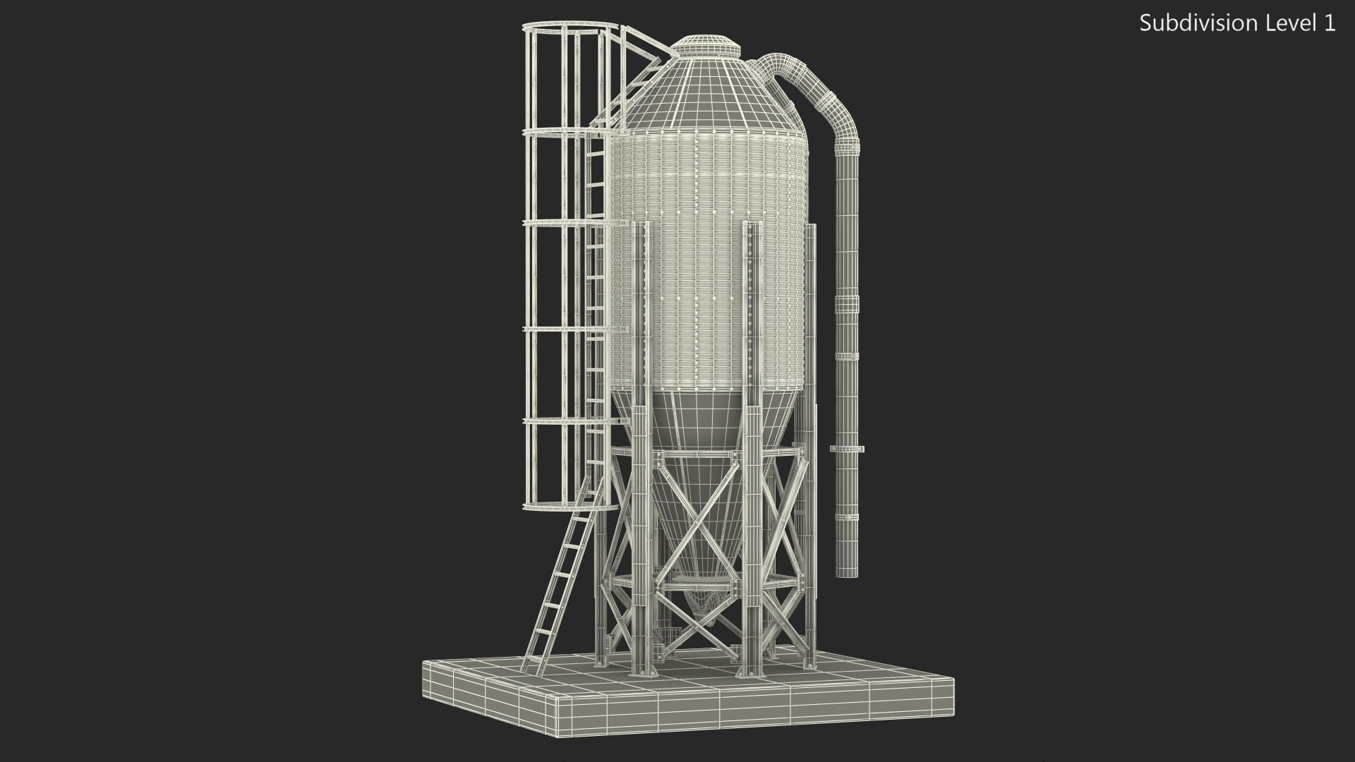 Metal Feed Storage Bin 3D