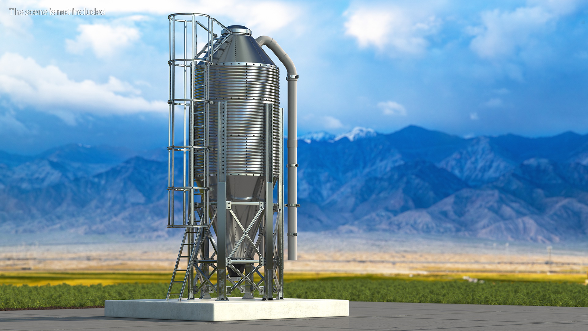 Metal Feed Storage Bin 3D