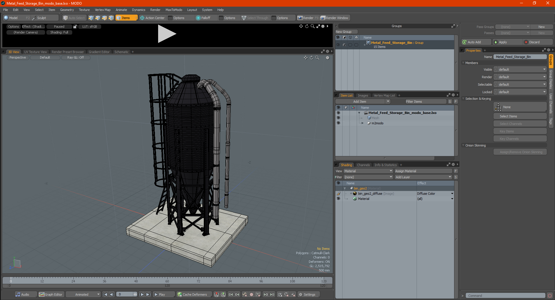 Metal Feed Storage Bin 3D
