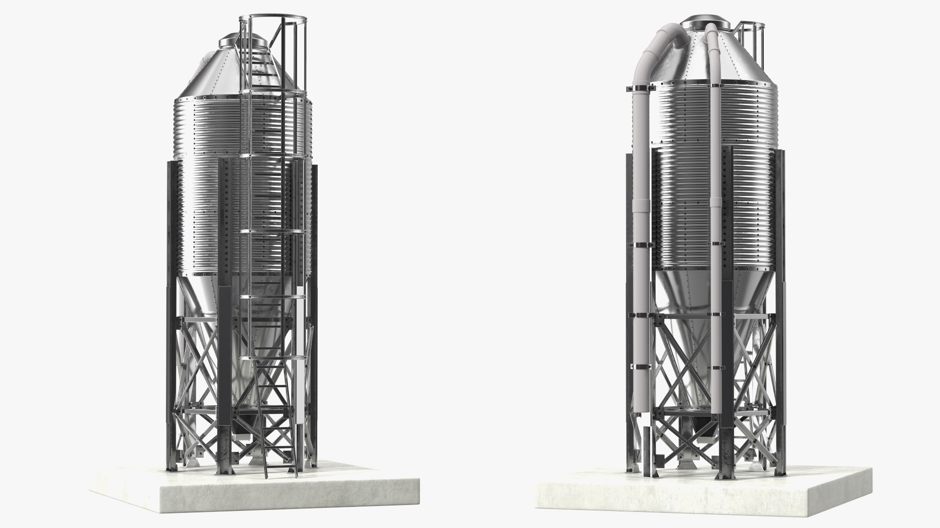 Metal Feed Storage Bin 3D