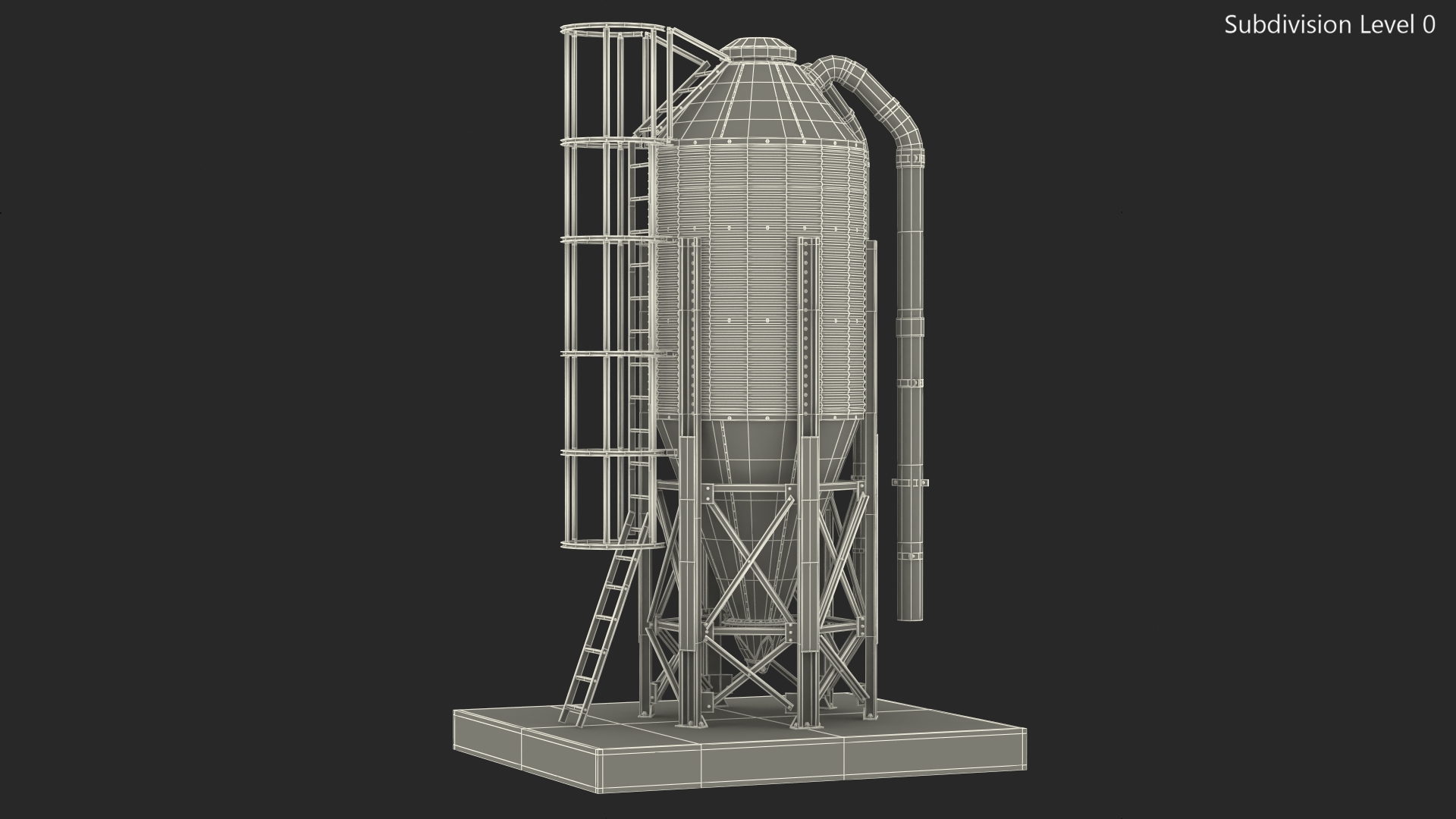 Metal Feed Storage Bin 3D