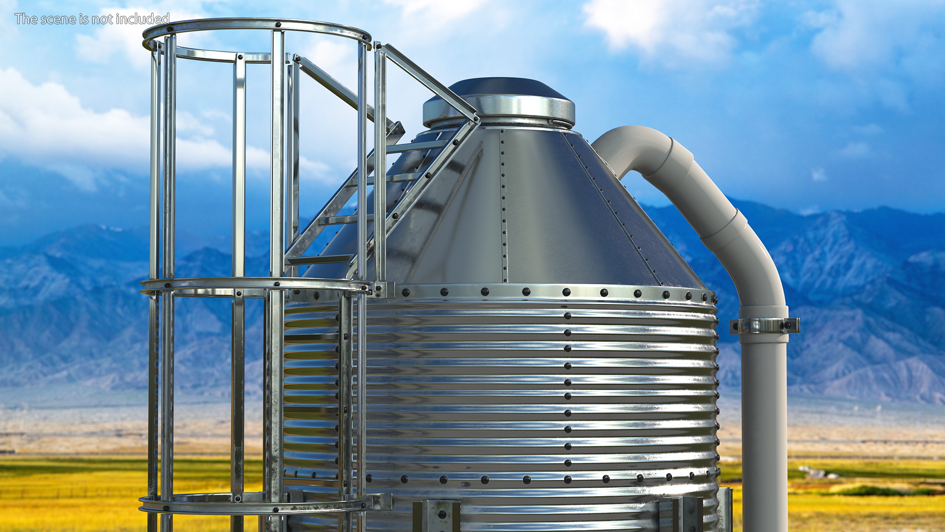 Metal Feed Storage Bin 3D