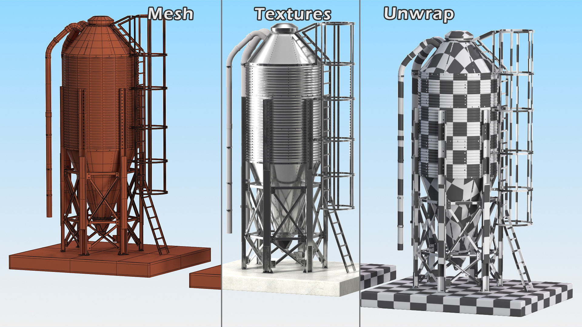 Metal Feed Storage Bin 3D