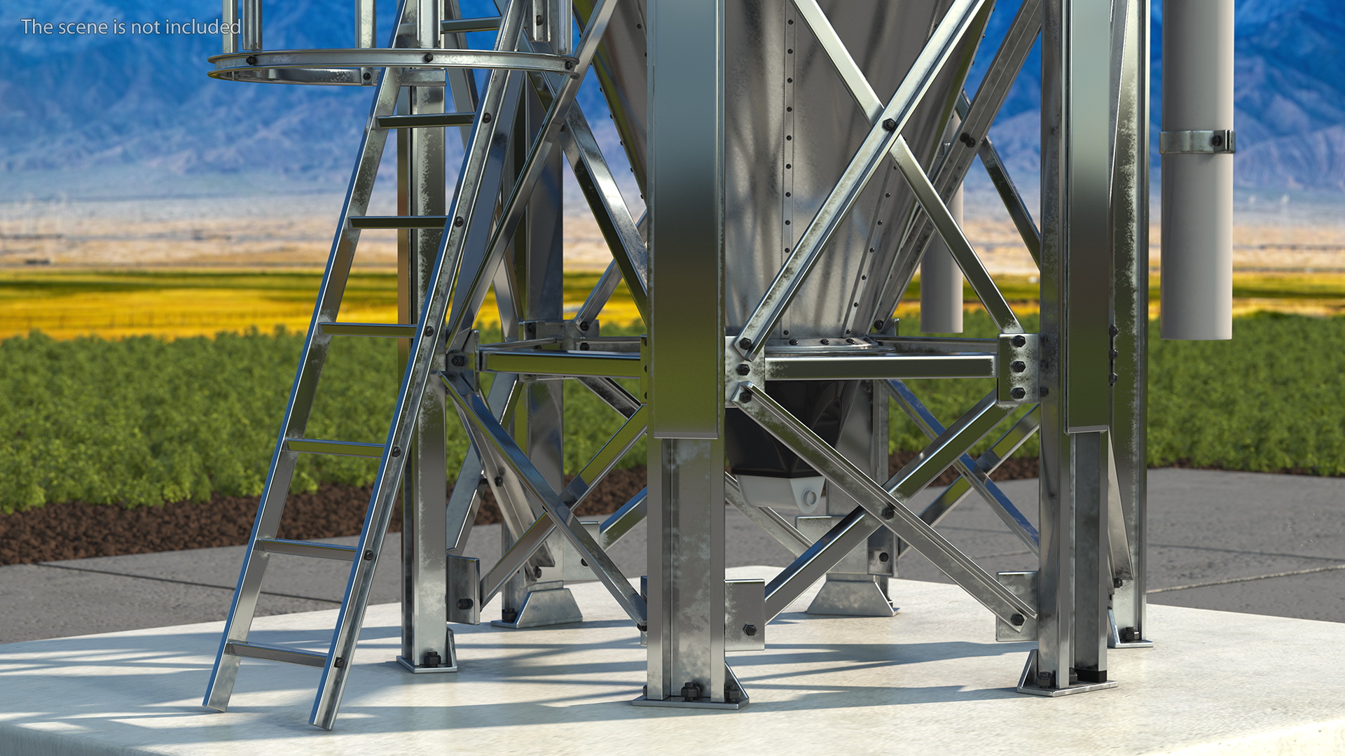 Metal Feed Storage Bin 3D