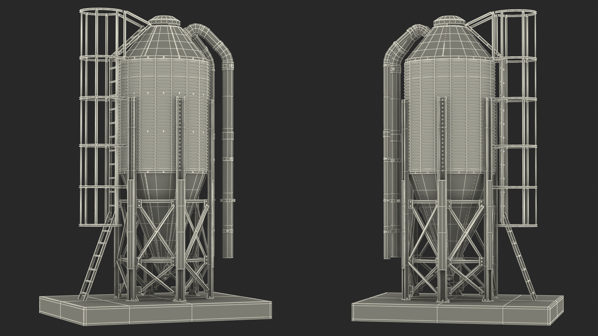 Metal Feed Storage Bin 3D