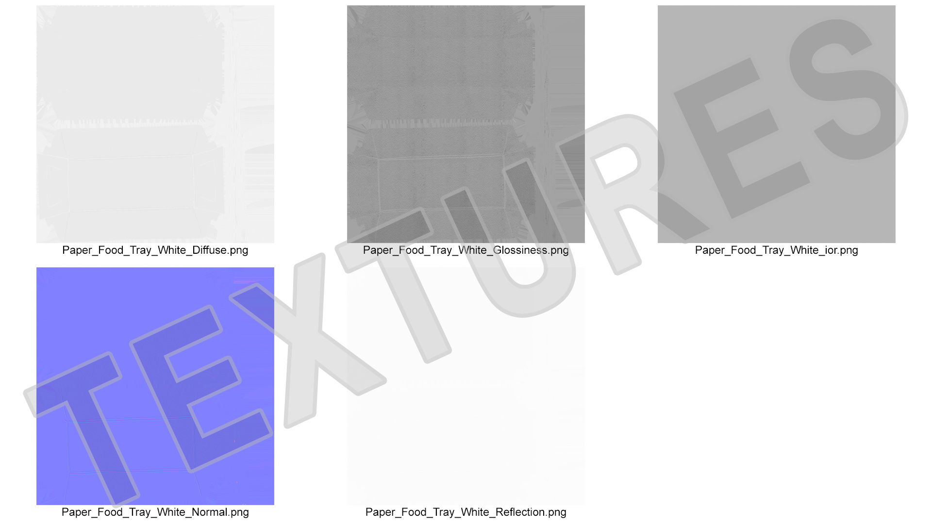 3D Grease Resistant Paper Food Tray White model
