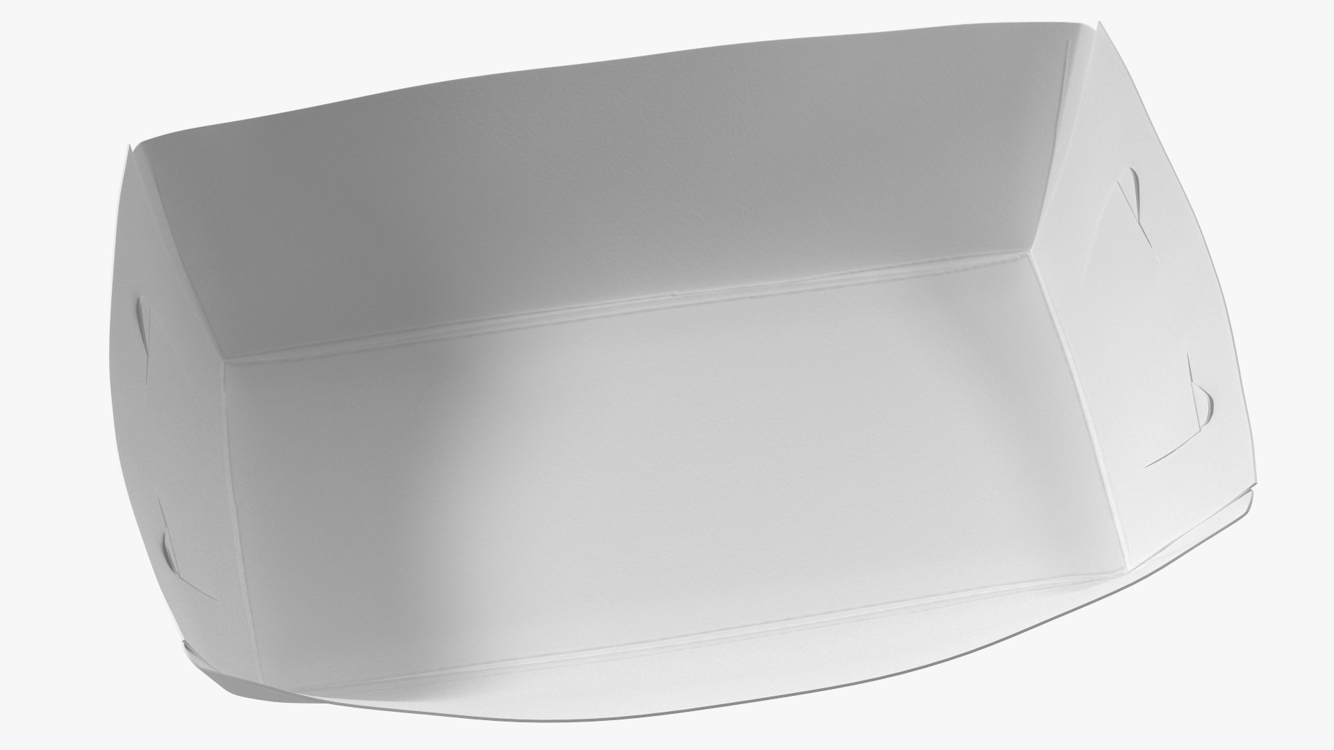 3D Grease Resistant Paper Food Tray White model