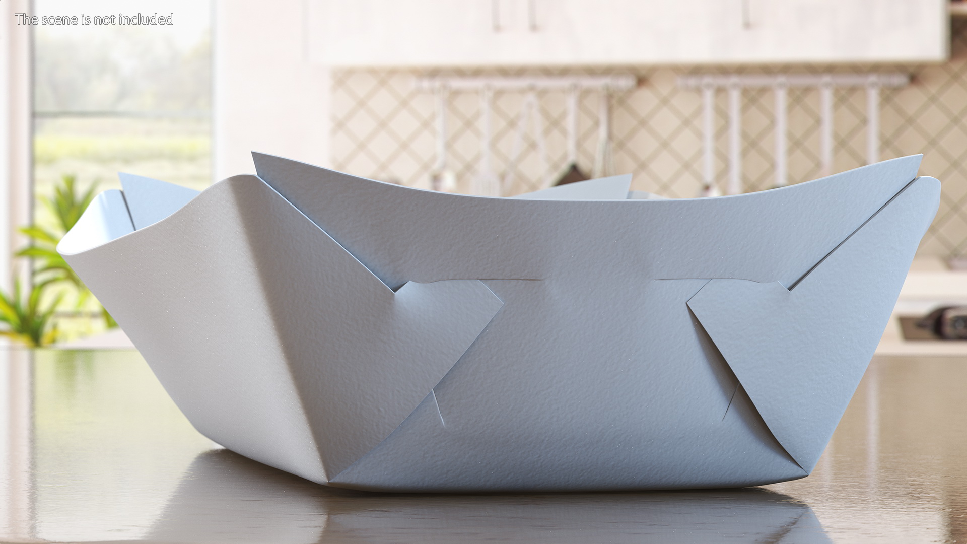 3D Grease Resistant Paper Food Tray White model
