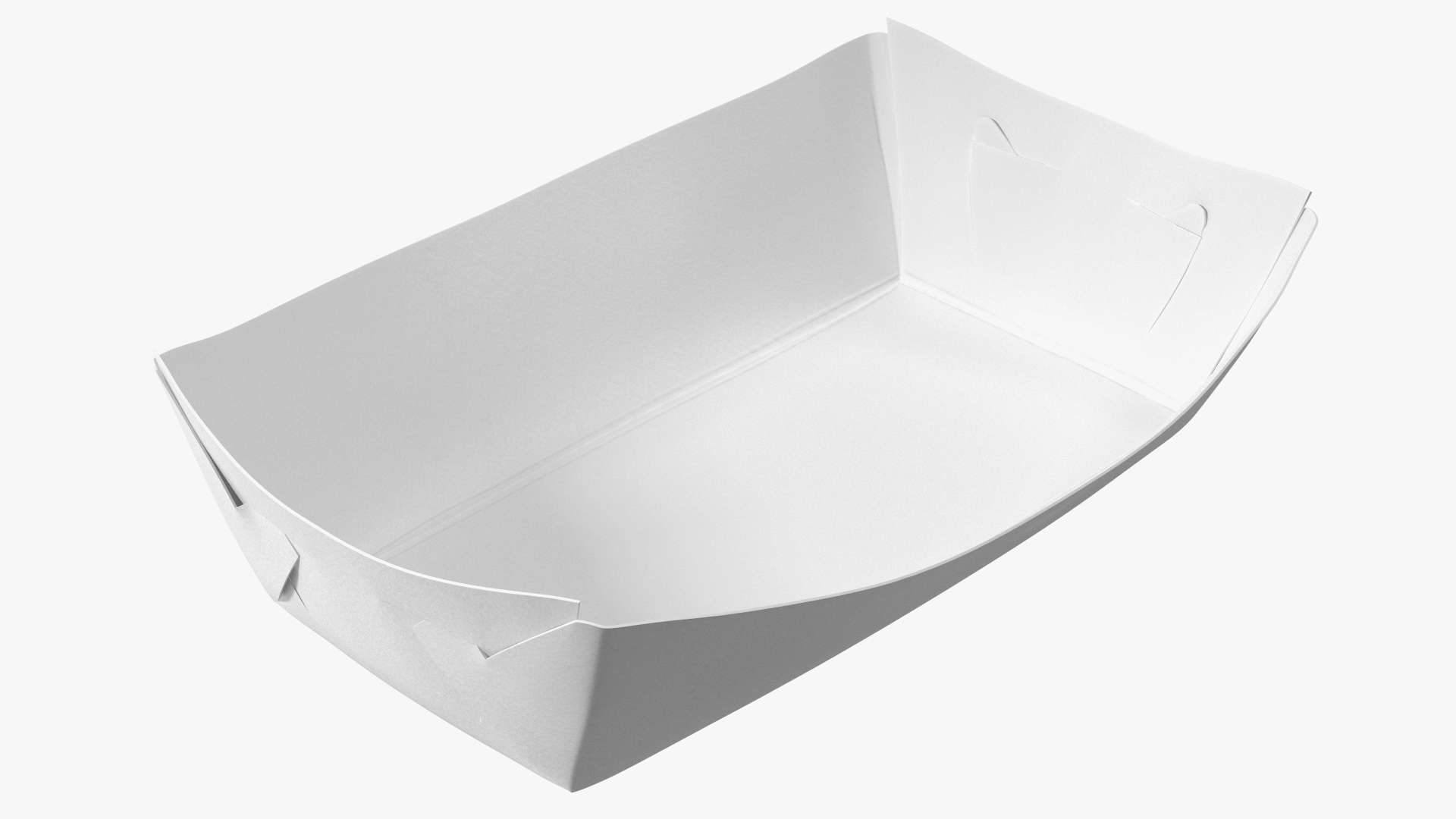 3D Grease Resistant Paper Food Tray White model