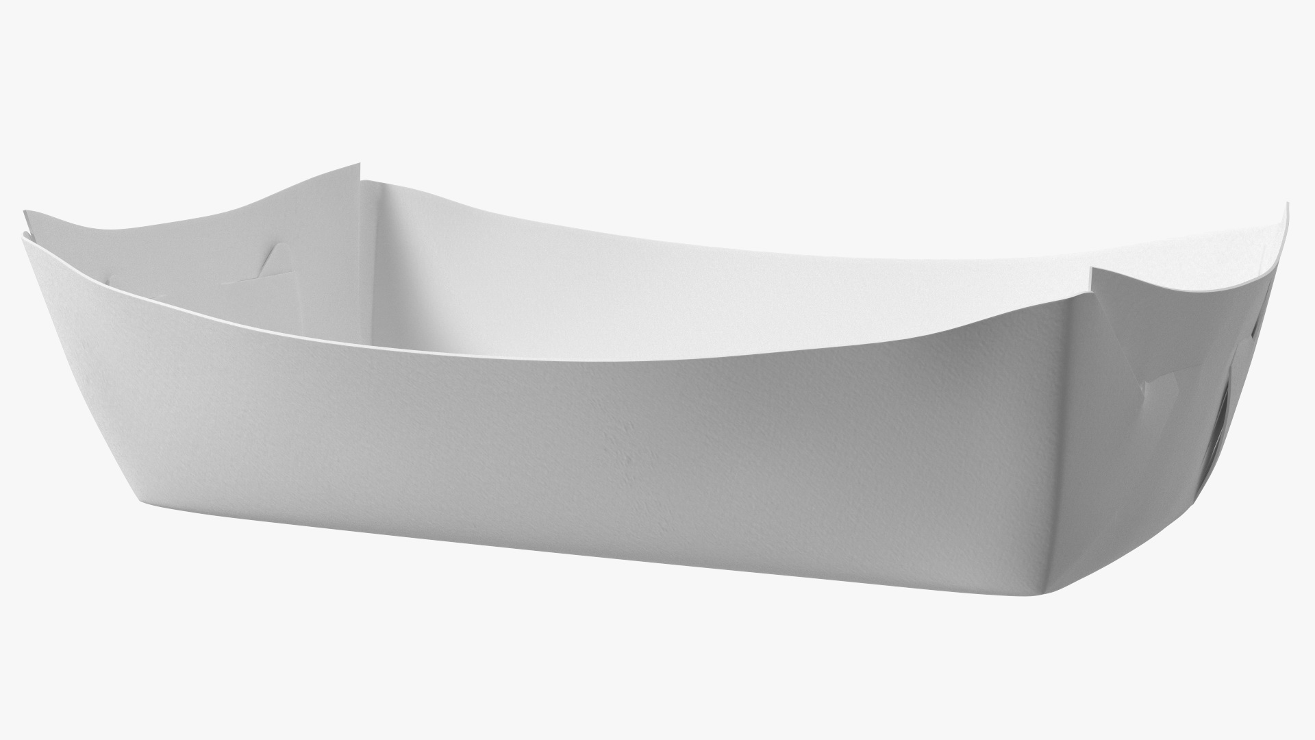 3D Grease Resistant Paper Food Tray White model