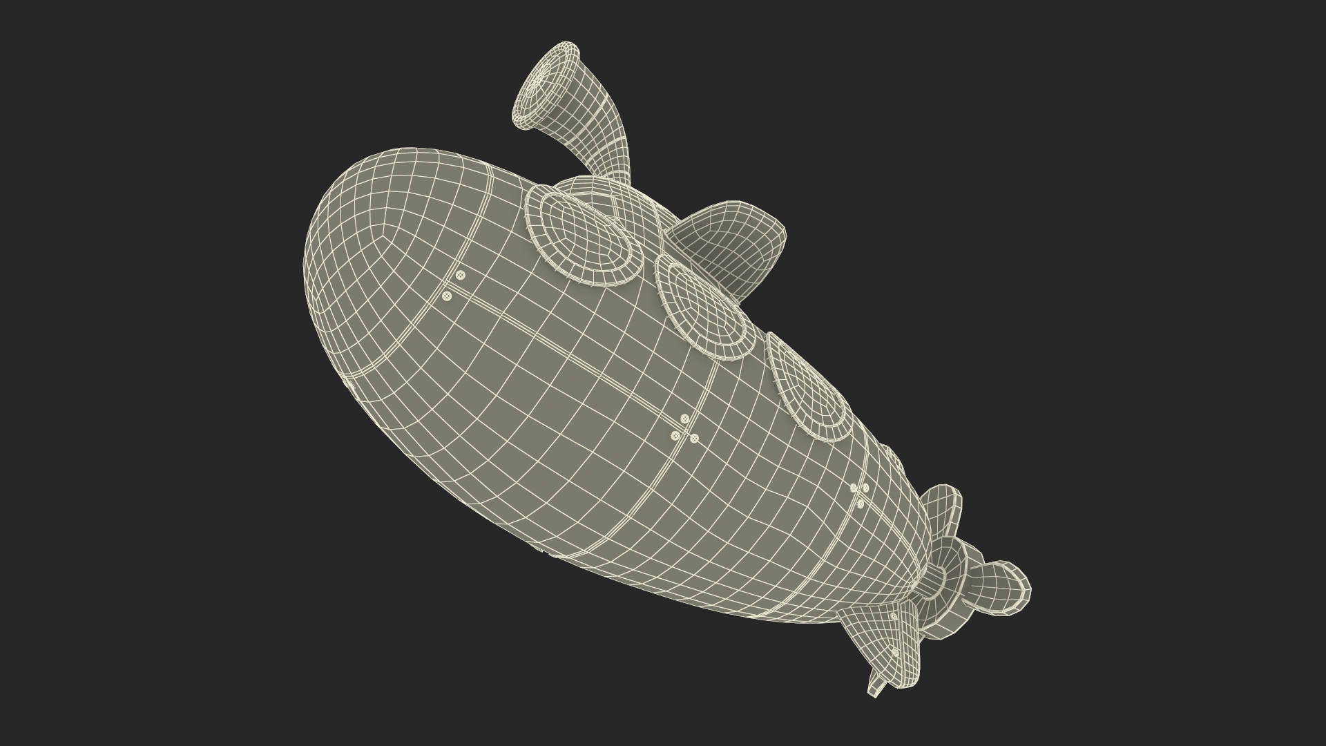 Stylized Submarine Red Rigged 3D model