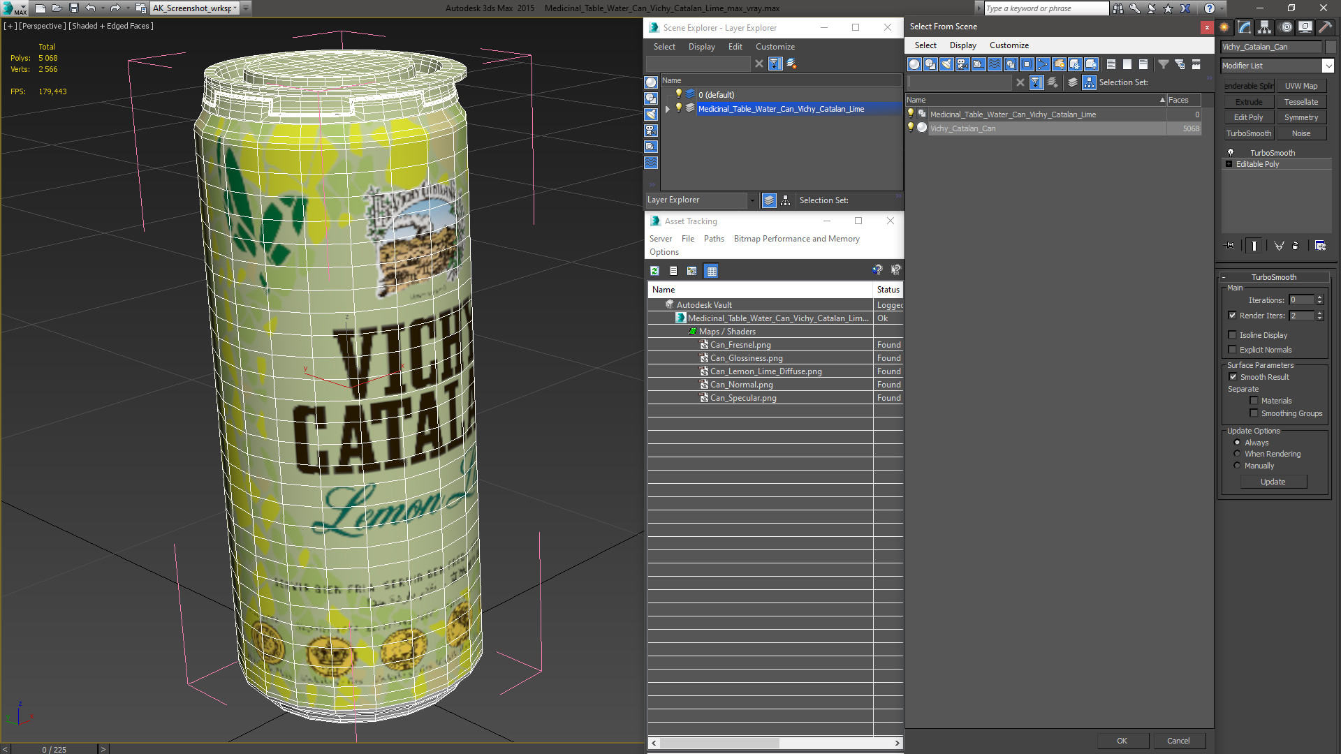 Medicinal Table Water Can Vichy Catalan Lime 3D model