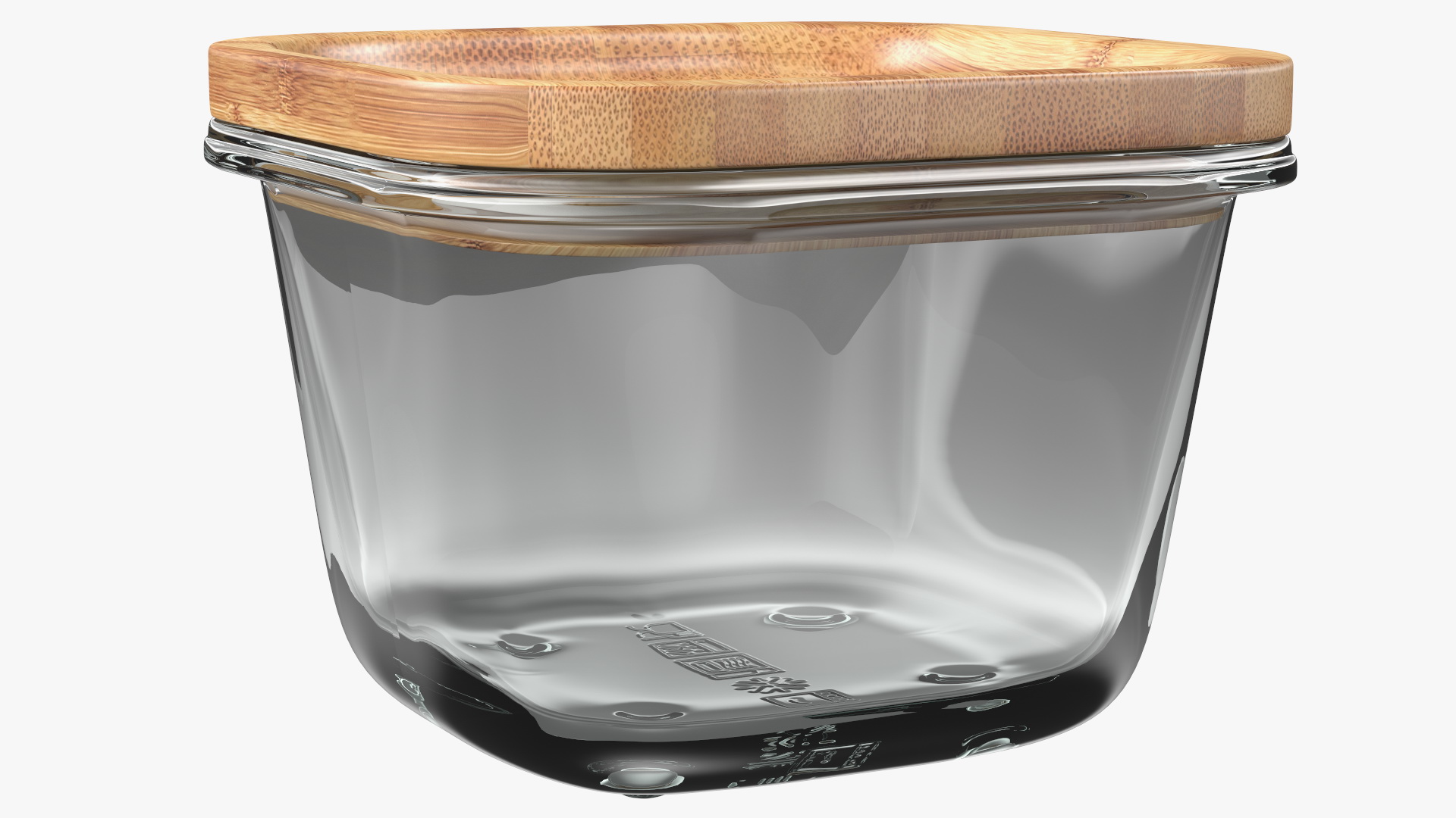 3D model Glass Food Storage Container with Bamboo Lid 160ml