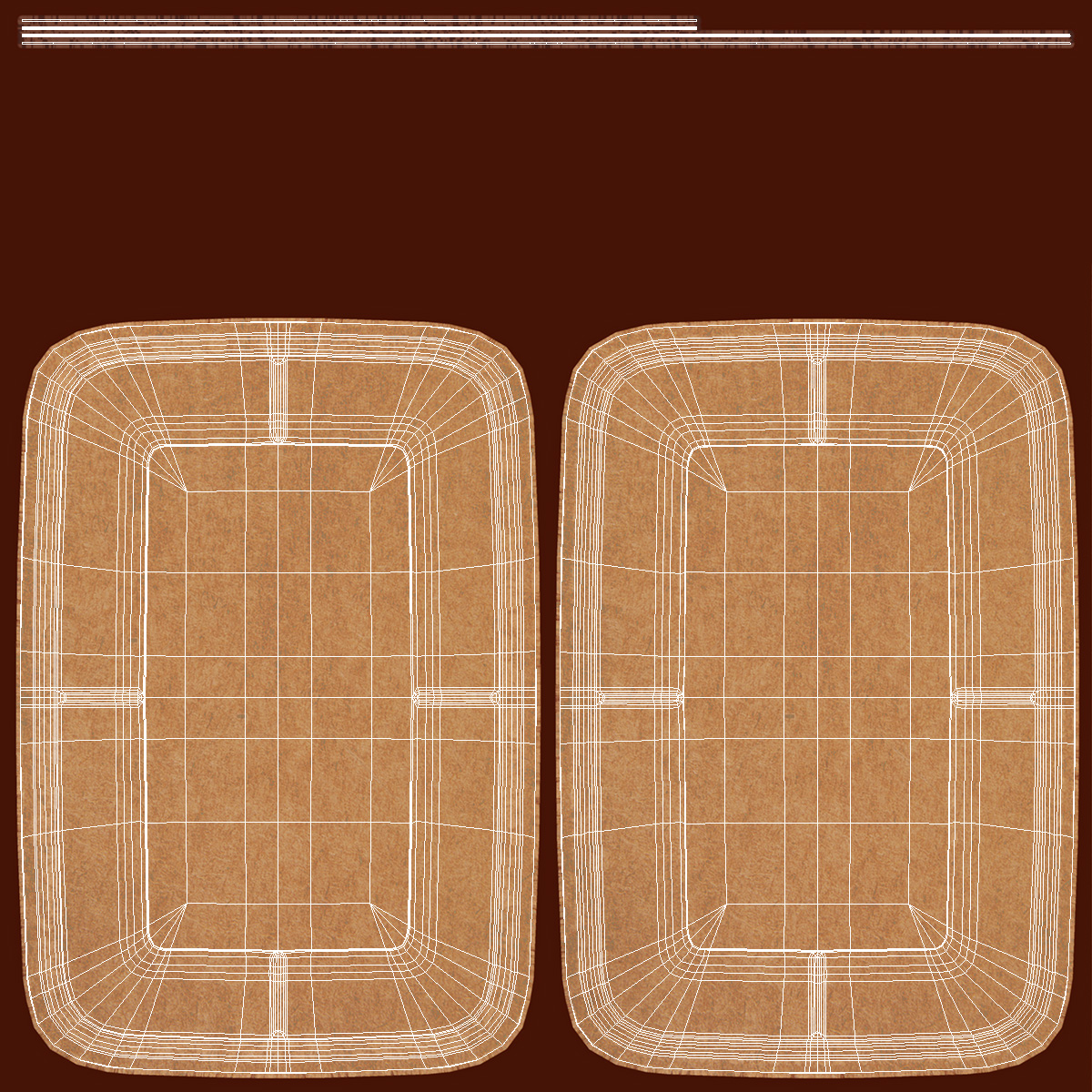 3D Brown Disposable Paper Plate model