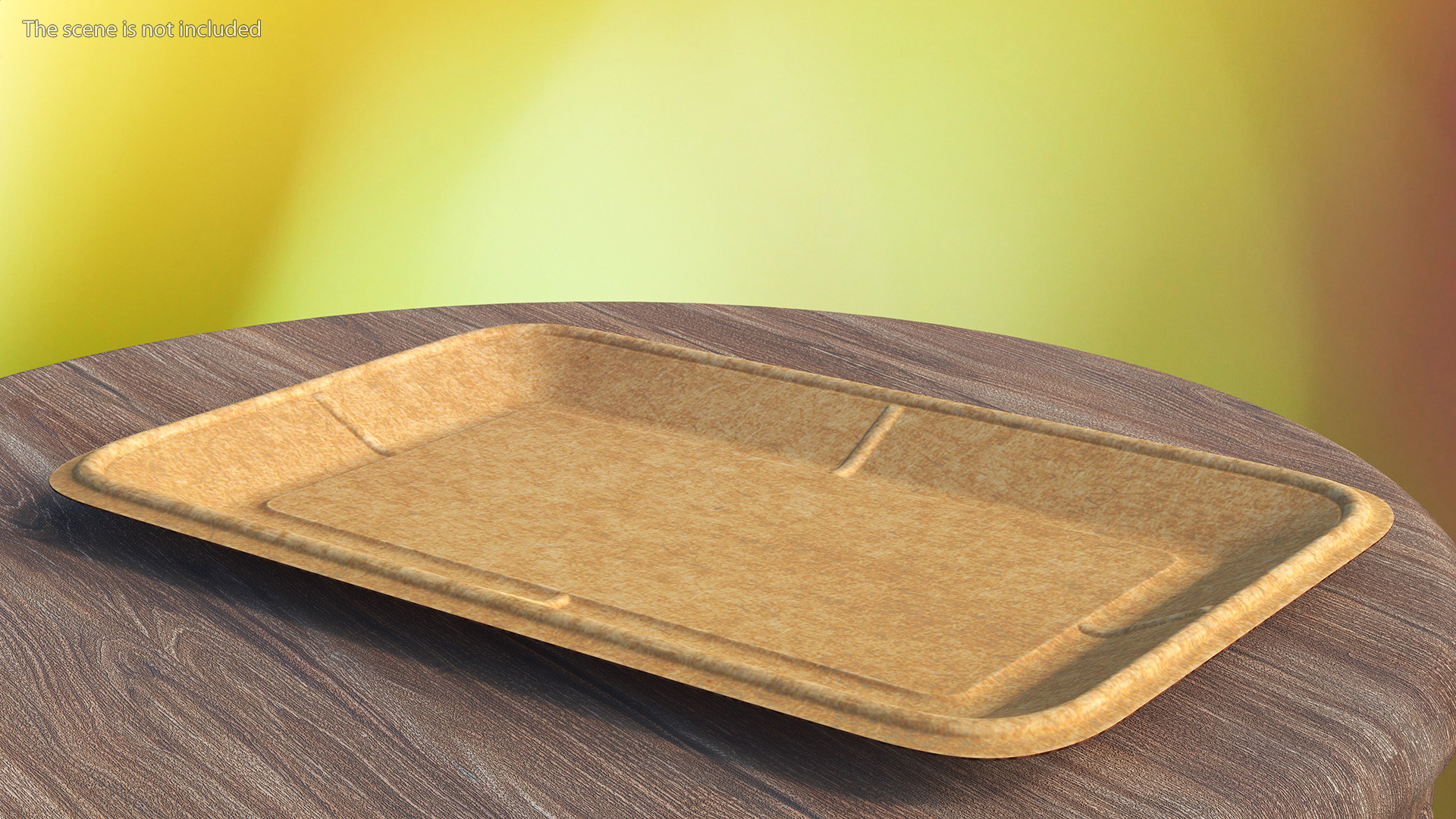 3D Brown Disposable Paper Plate model