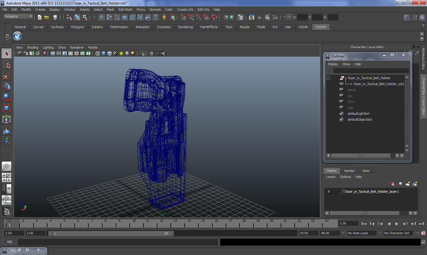 3D model Tazer in Tactical Belt Holster
