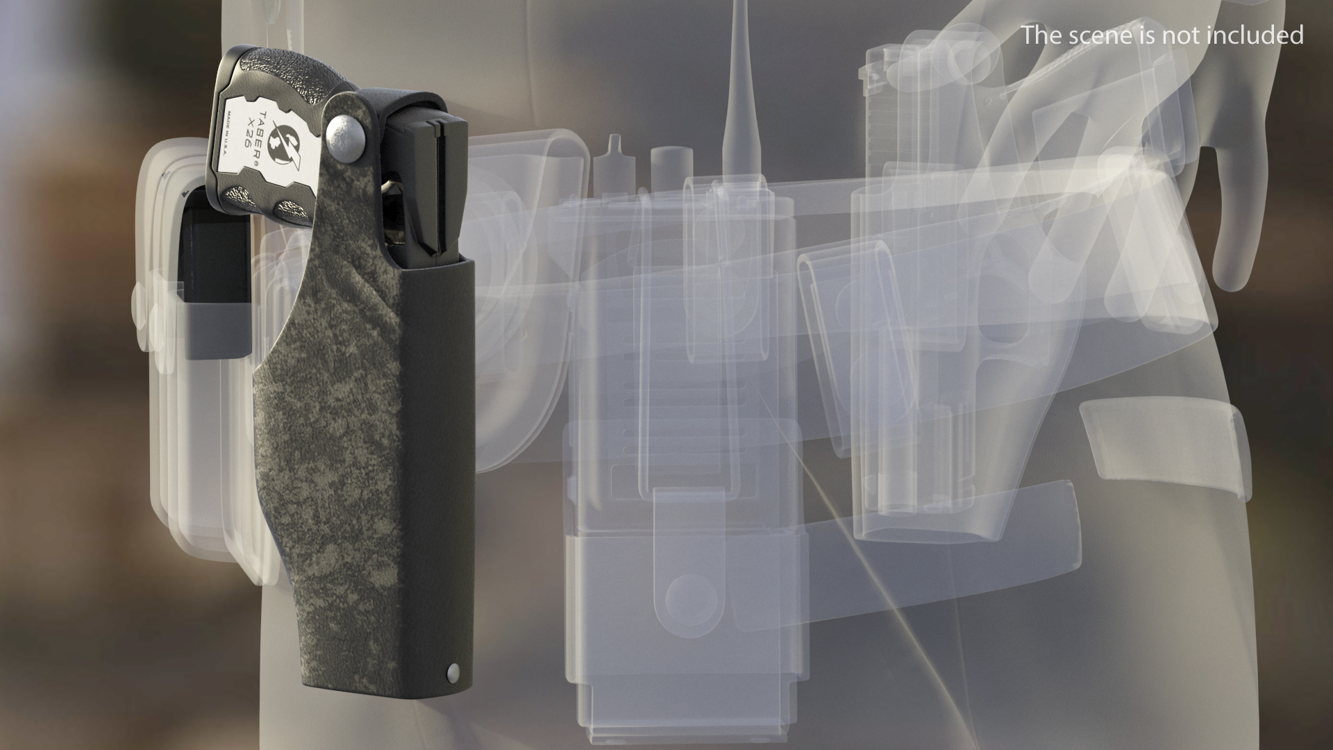 3D model Tazer in Tactical Belt Holster