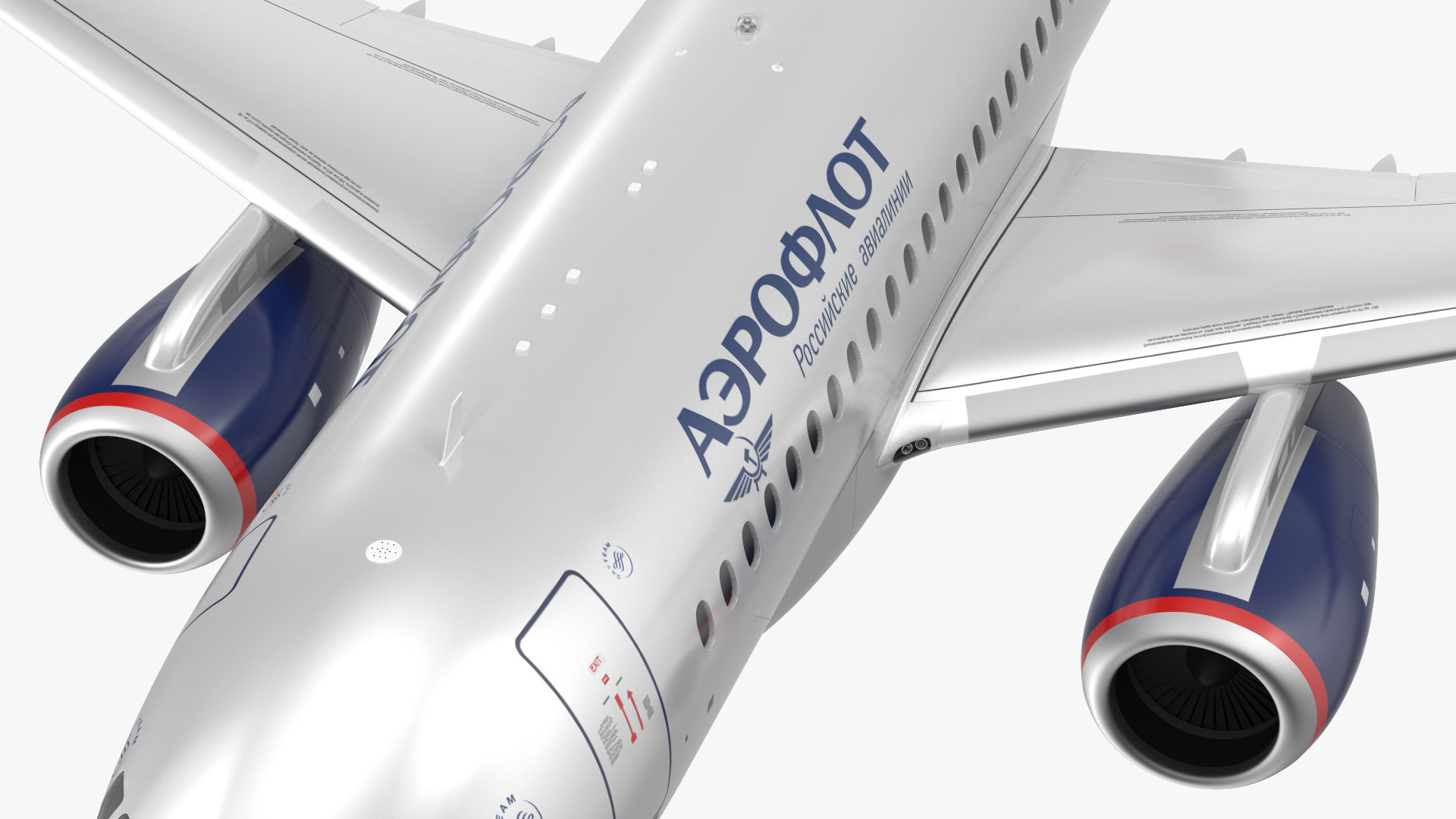 3D model Sukhoi Superjet 100 95lr Aeroflot Flight
