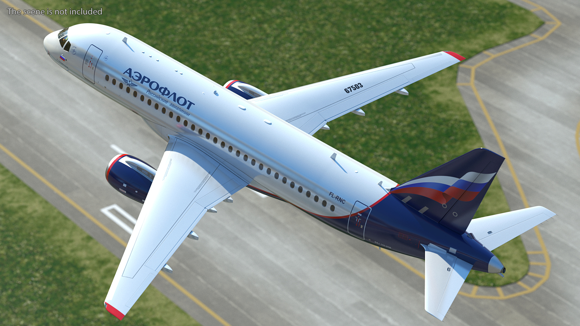 3D model Sukhoi Superjet 100 95lr Aeroflot Flight