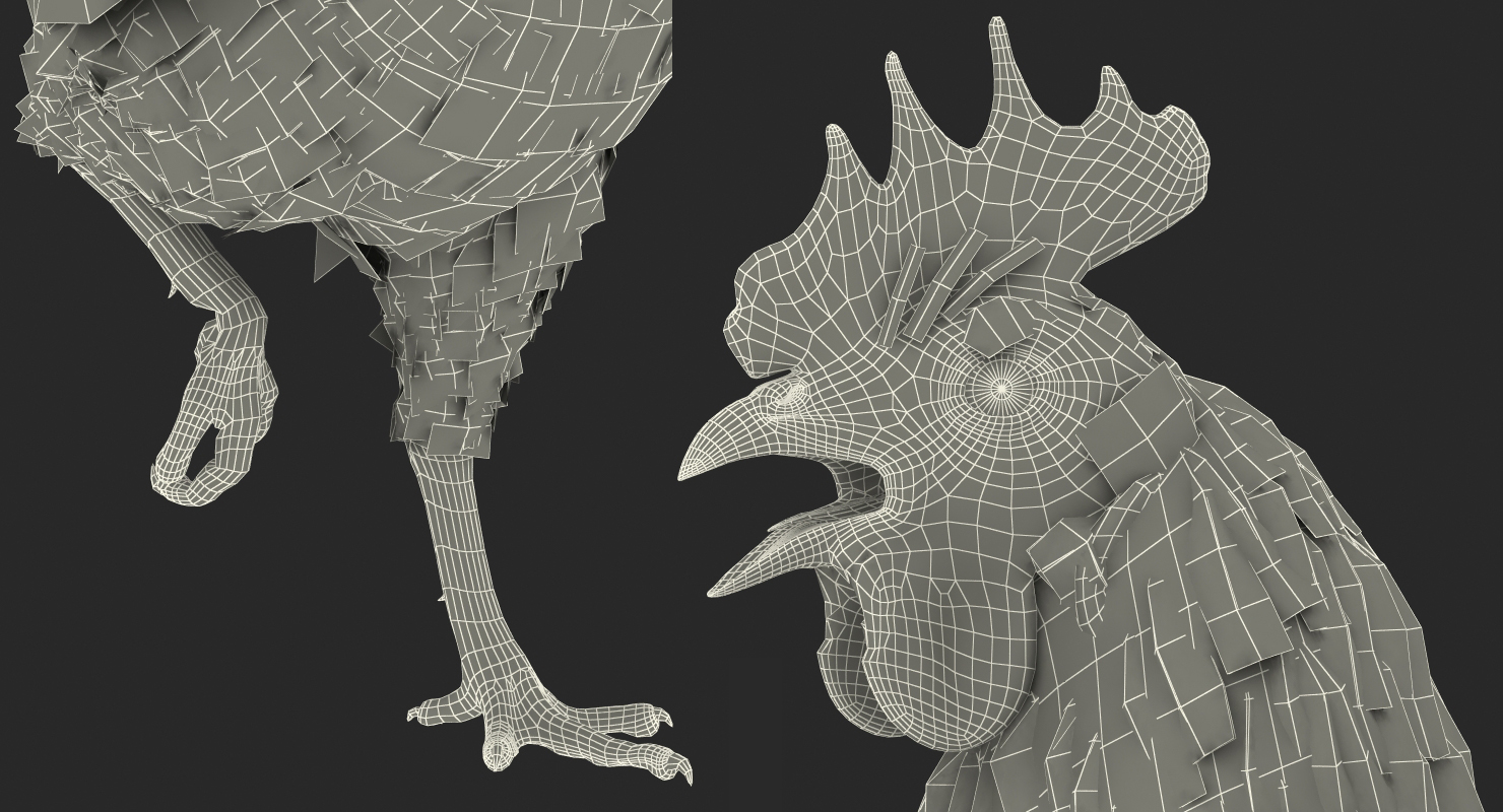 Brown Hen Standing on one Leg 3D model
