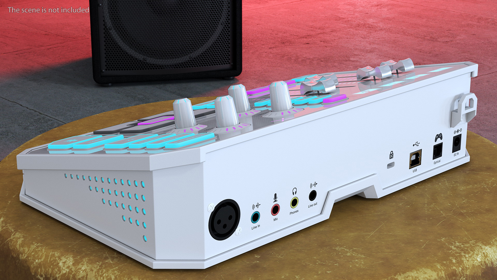 3D Futuristic Online Broadcast Remote Control White Lights On model