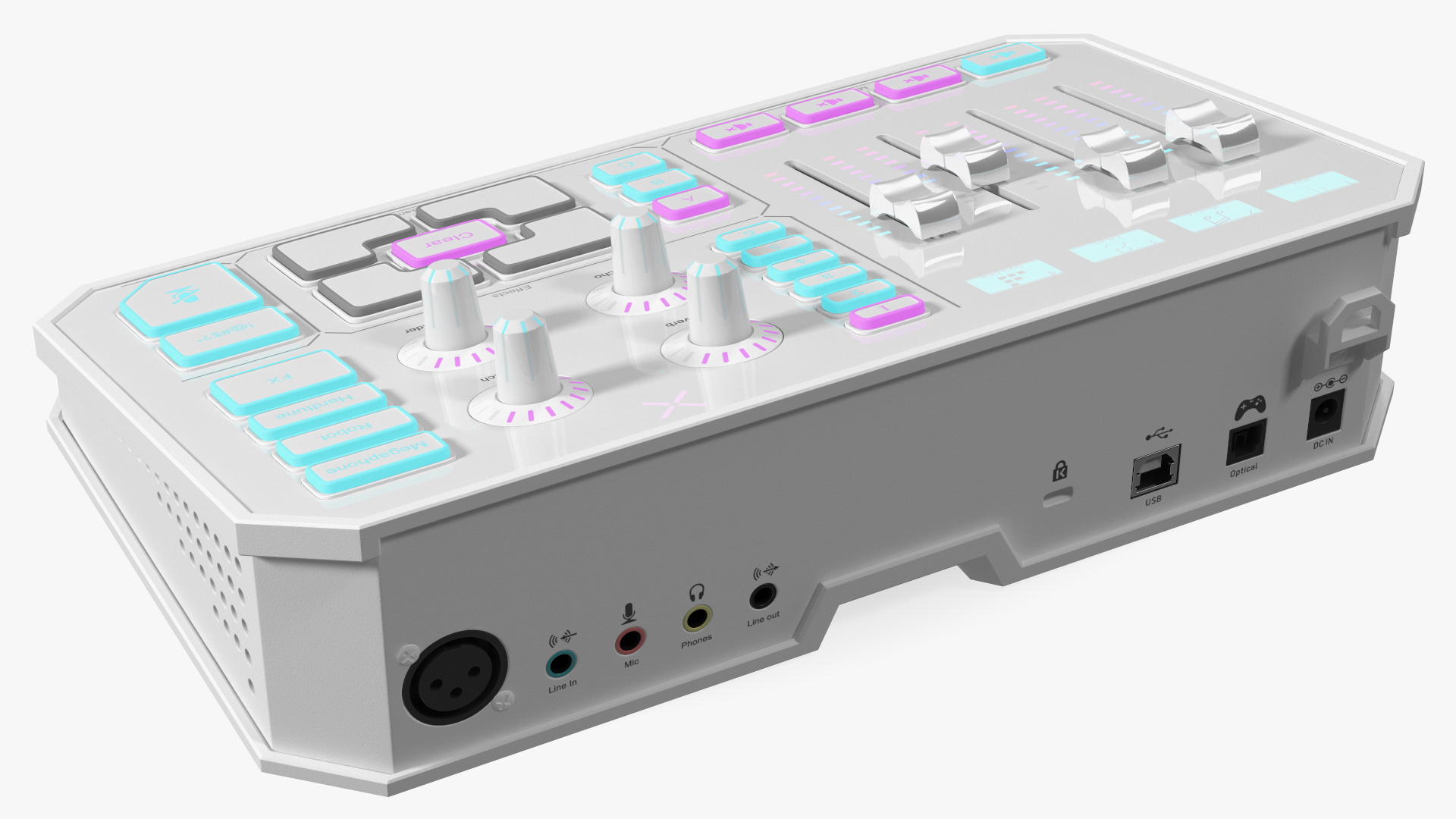3D Futuristic Online Broadcast Remote Control White Lights On model