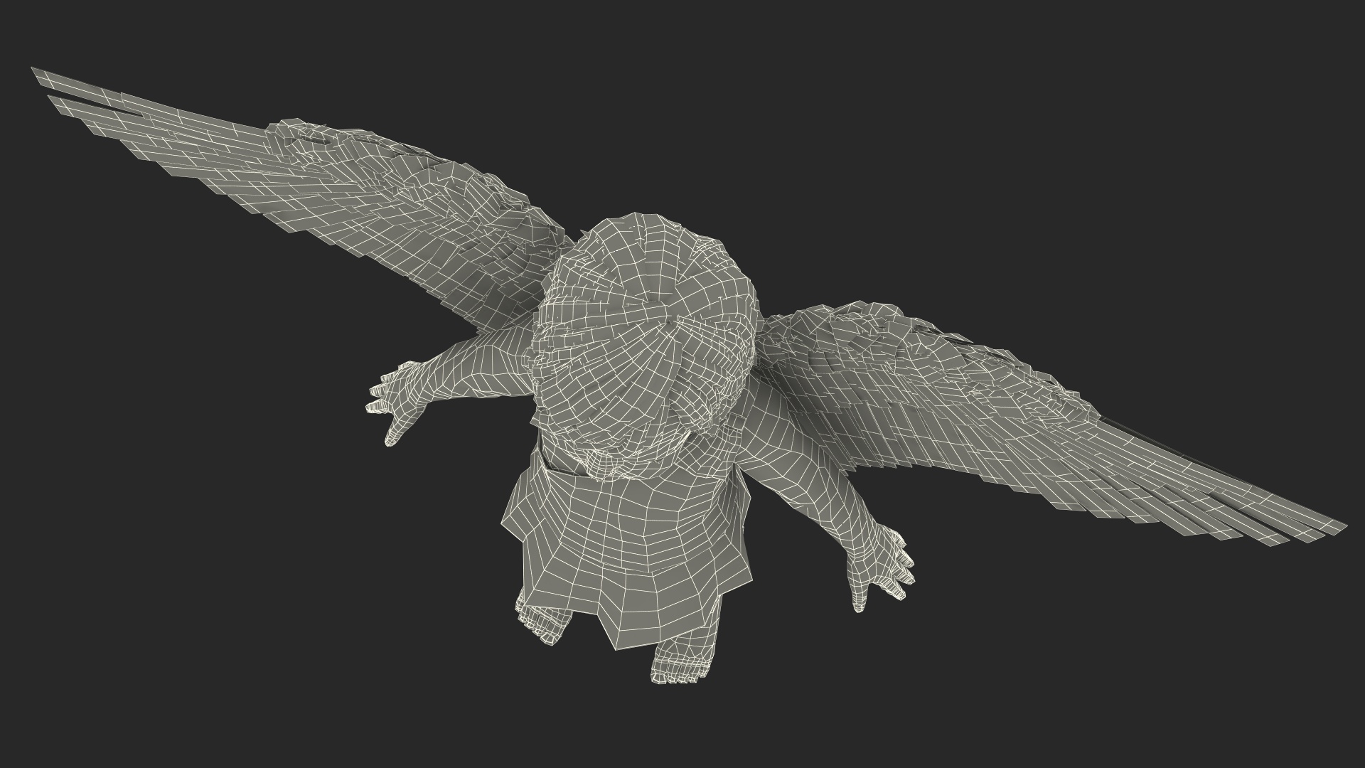 3D model Boy Angel with Bow and Arrow A-Pose