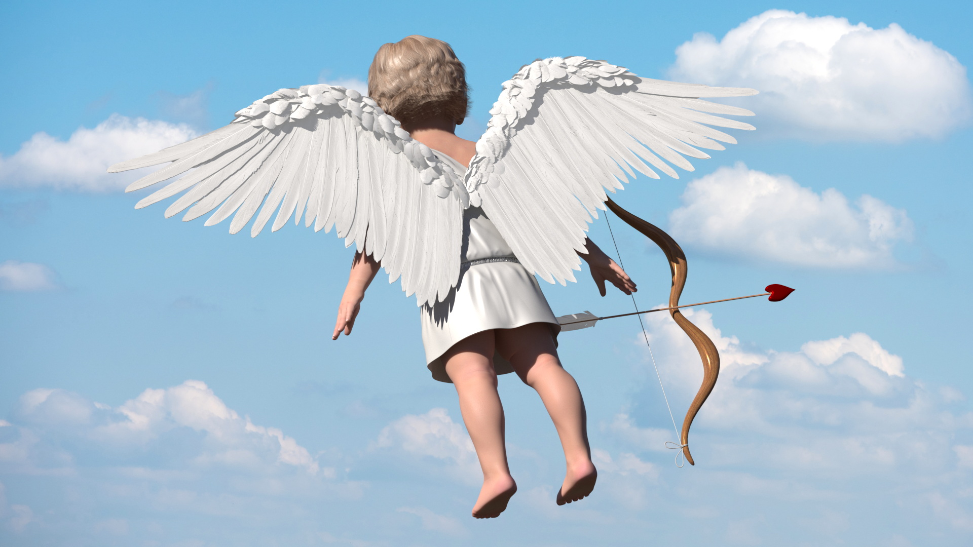 3D model Boy Angel with Bow and Arrow A-Pose
