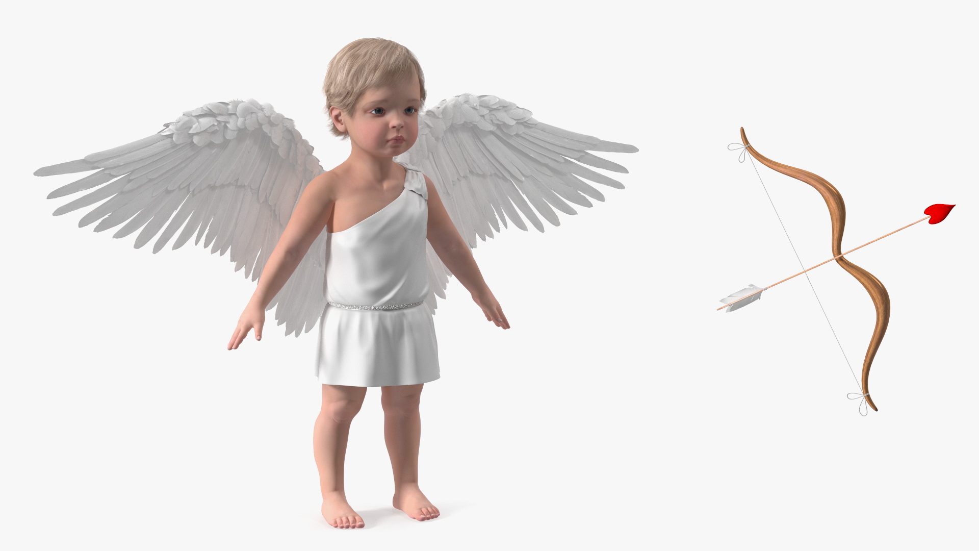 3D model Boy Angel with Bow and Arrow A-Pose