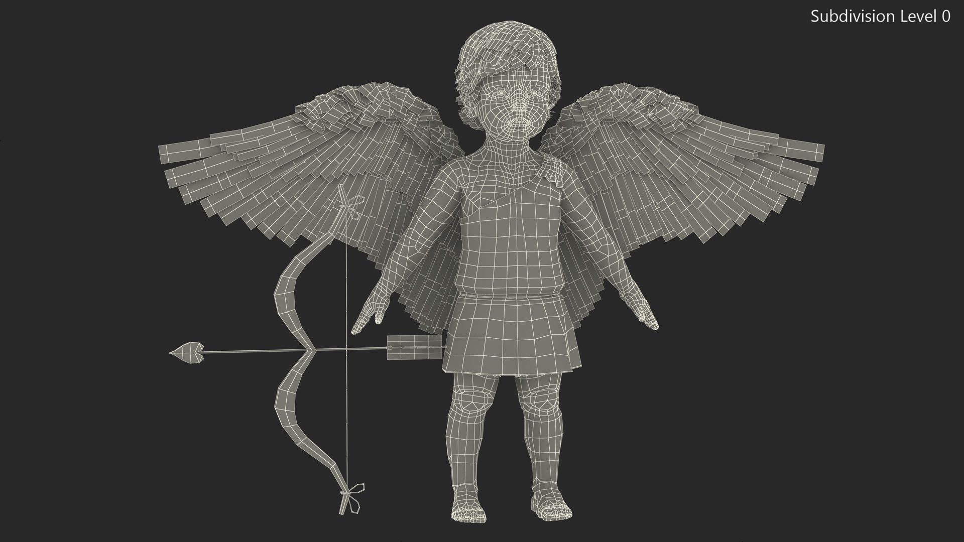 3D model Boy Angel with Bow and Arrow A-Pose