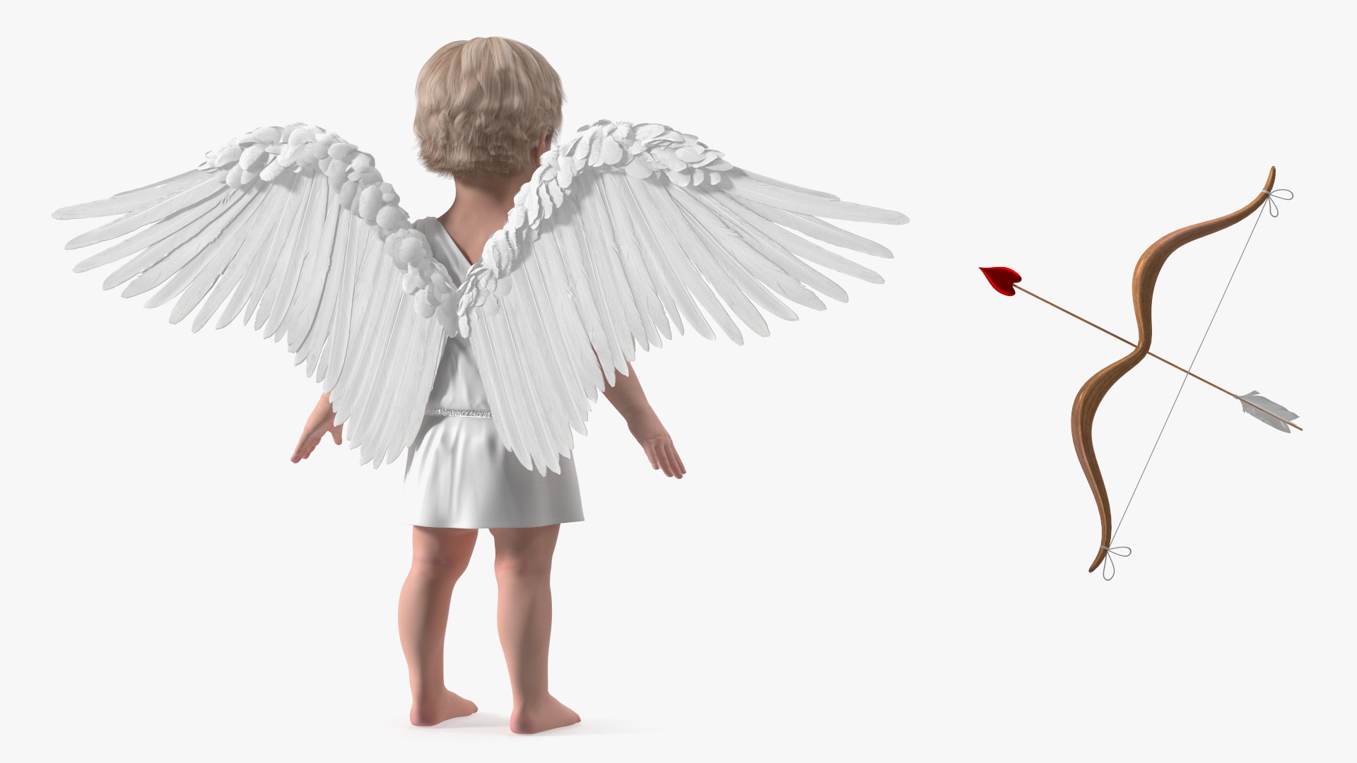 3D model Boy Angel with Bow and Arrow A-Pose