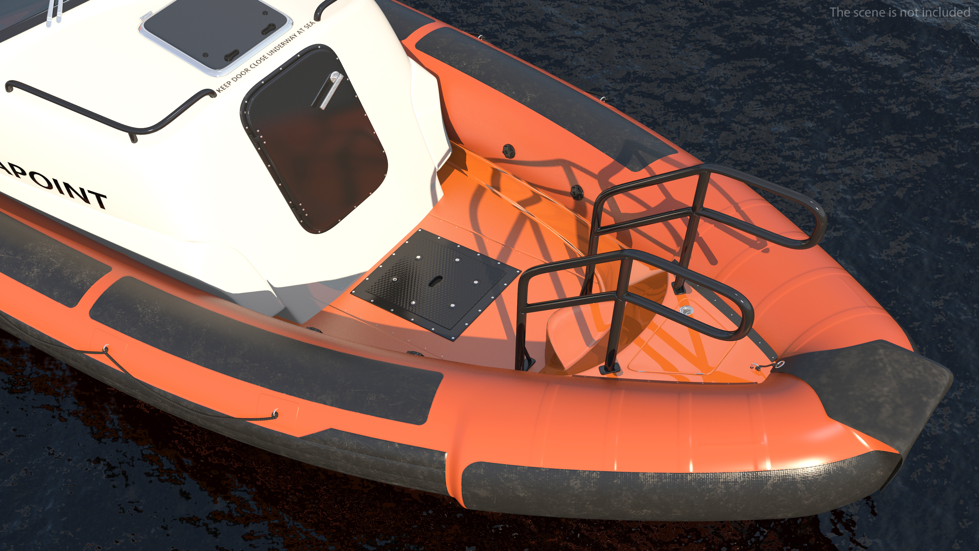3D Motor Boat Orange Waverider 1060 GRP