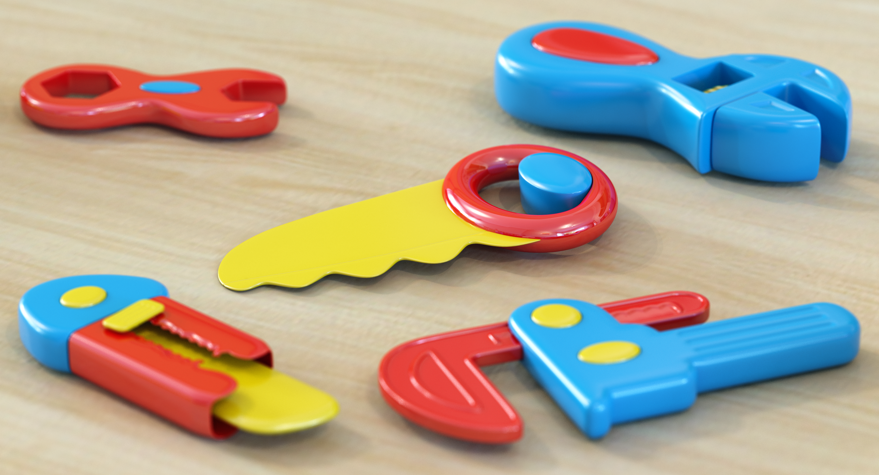 Plastic Toy Saw 3D Model, view 12
