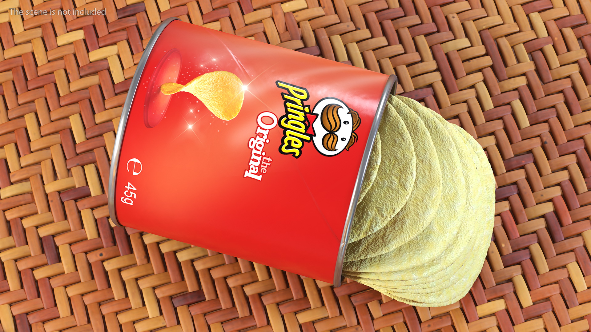 3D Opened Pringles Potato Chips Small Can model
