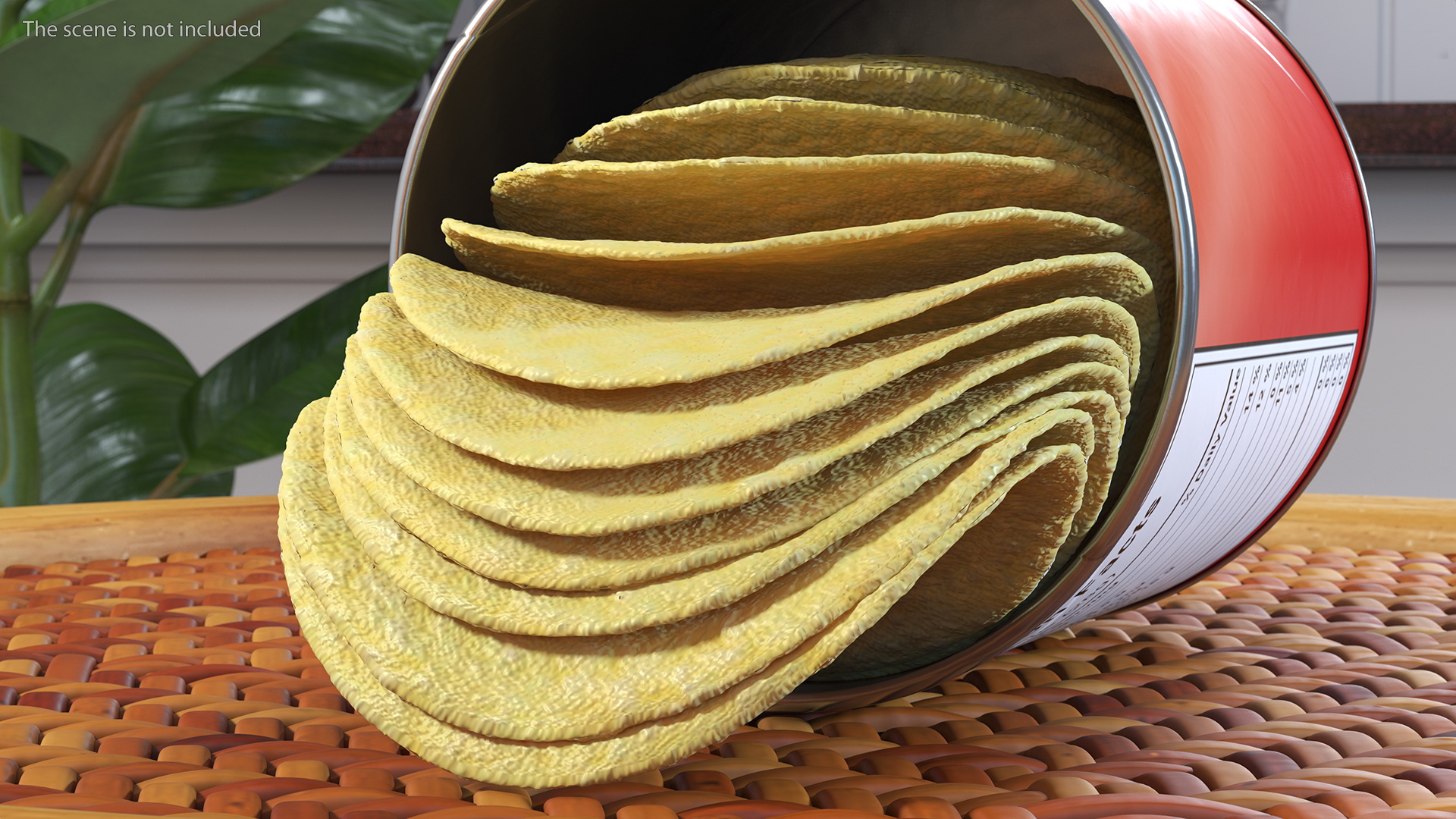 3D Opened Pringles Potato Chips Small Can model