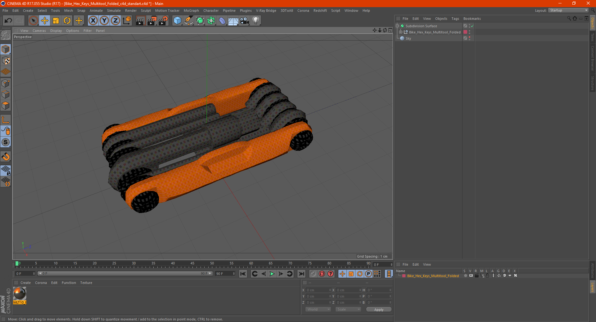 3D model Bike Hex Keys Multitool Folded