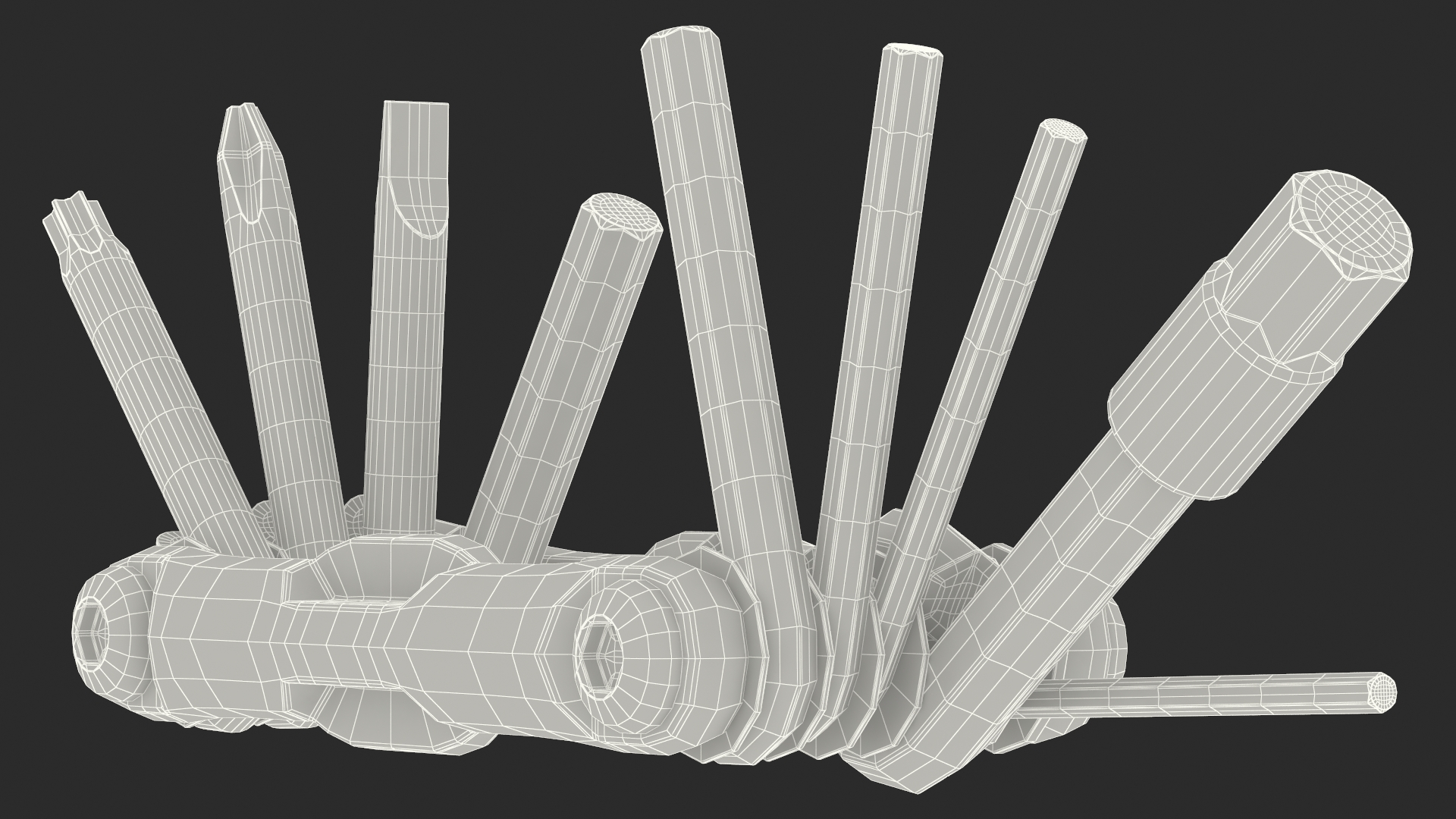 3D model Bike Hex Keys Multitool Folded