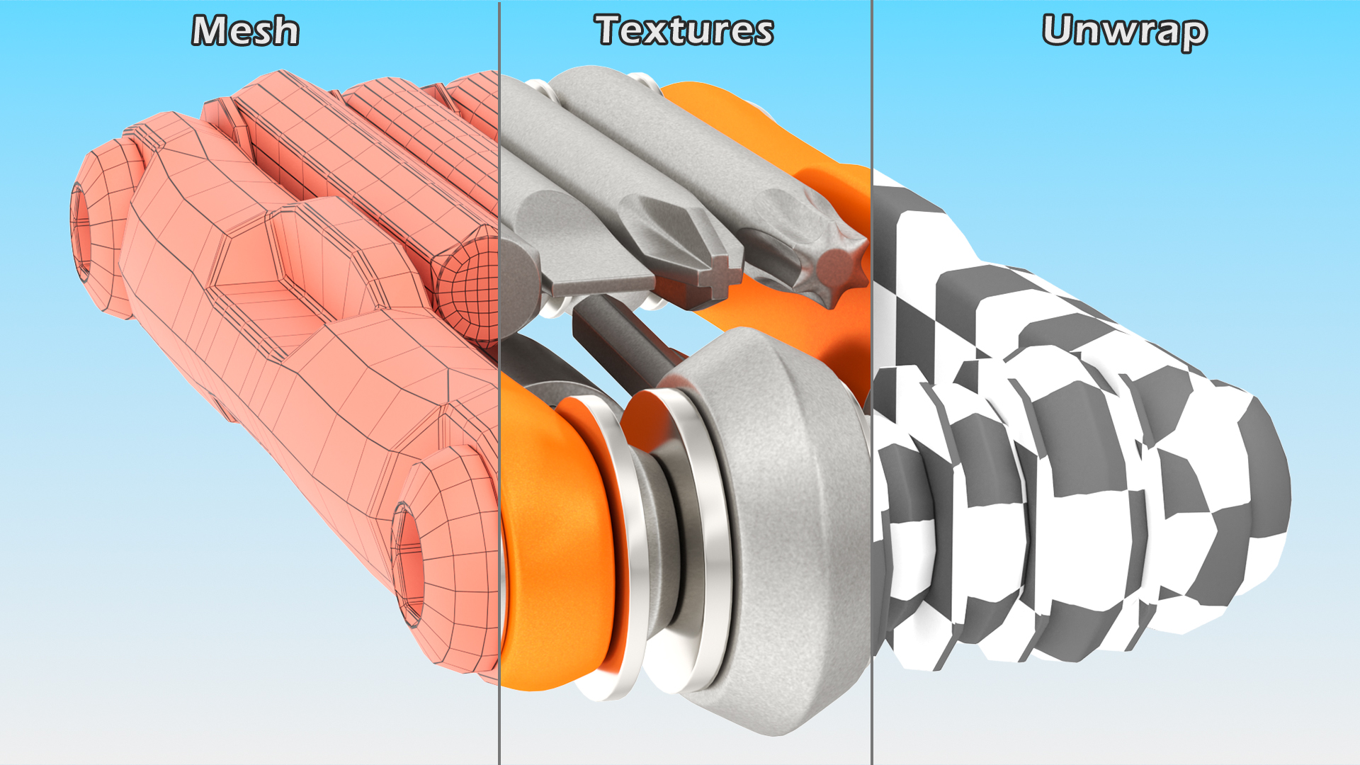 3D model Bike Hex Keys Multitool Folded