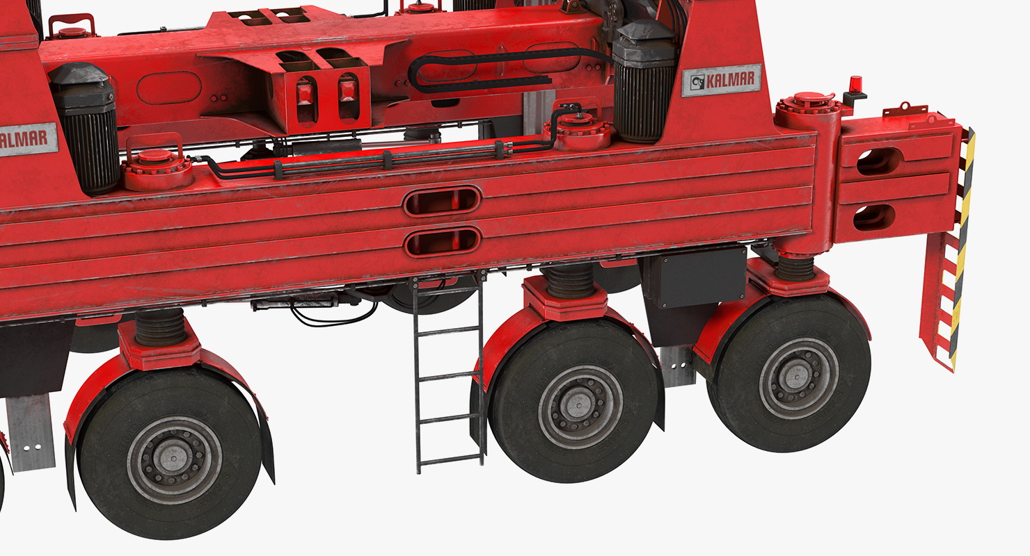 Kalmar Fastcharge Hybrid Straddle Carrier Dirty Rigged 3D model