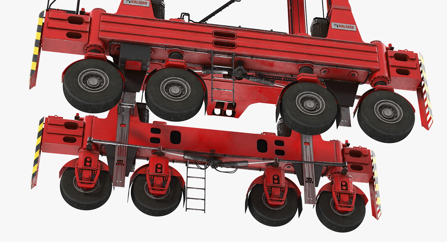 Kalmar Fastcharge Hybrid Straddle Carrier Dirty Rigged 3D model