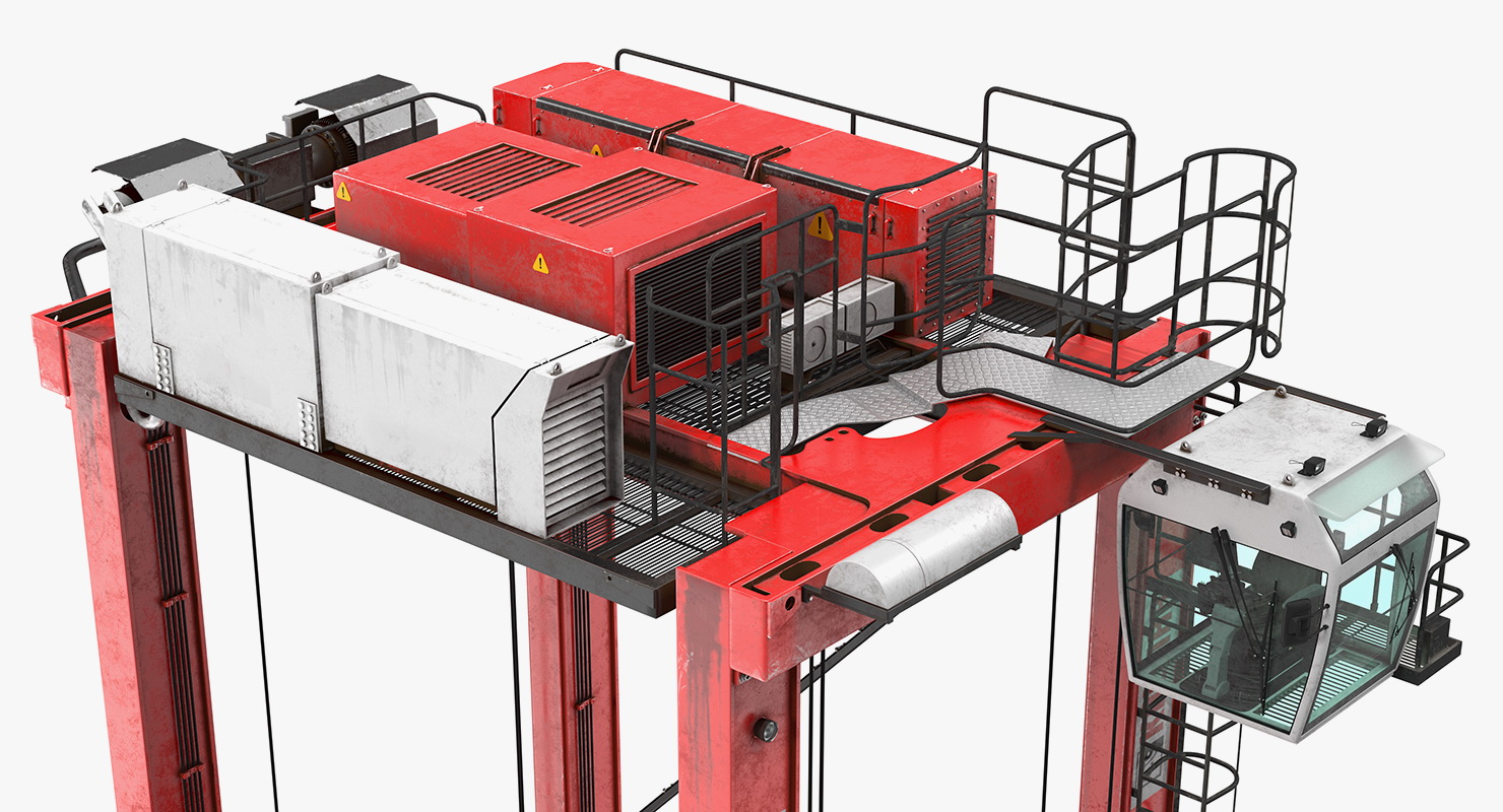 Kalmar Fastcharge Hybrid Straddle Carrier Dirty Rigged 3D model