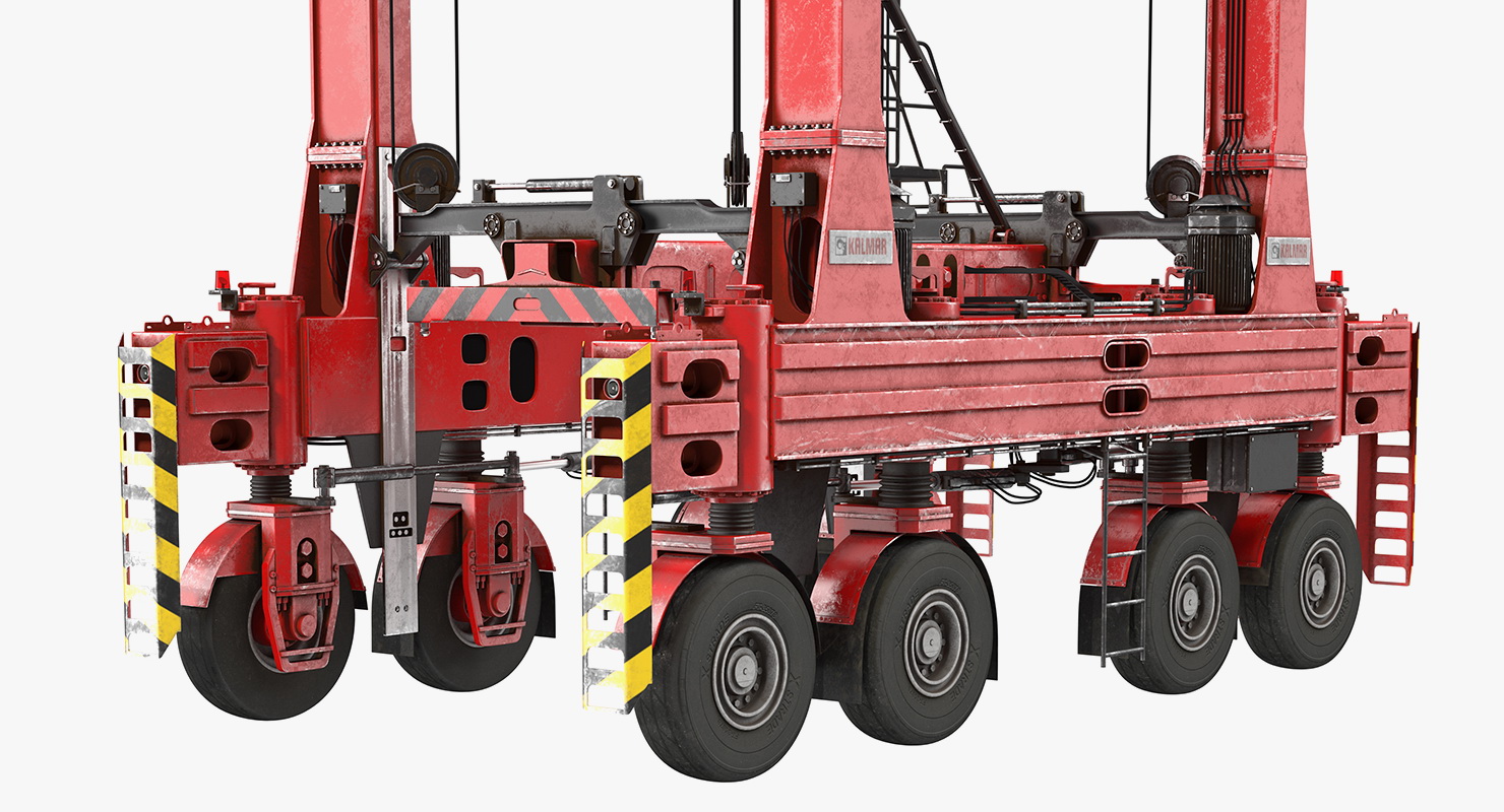 Kalmar Fastcharge Hybrid Straddle Carrier Dirty Rigged 3D model