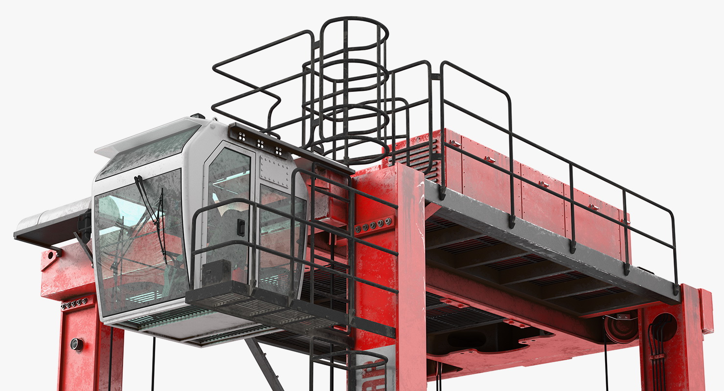 Kalmar Fastcharge Hybrid Straddle Carrier Dirty Rigged 3D model